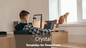  Presentation with computer vision video surveillance - Presentation design with teenage-boy-doing-homework-using background and a coral colored foreground