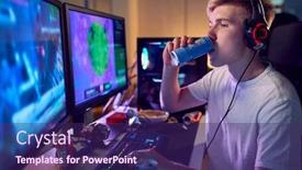  Presentation with teenage - Cool new presentation with teenage-boy-drinking-caffeine-energy backdrop and a violet colored foreground