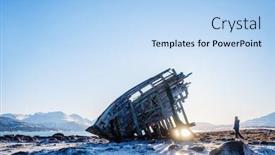  Presentation with teenage - Colorful presentation design enhanced with teenage-boy-exploring-shipwrecked-wooden backdrop and a light blue colored foreground