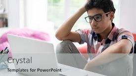  Presentation with class - Presentation having teenage-boy-having-online-class background and a light gray colored foreground