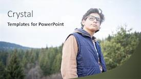  Presentation with hiking mountain - Slide deck with teenage-boy-hiking-and-enjoying background and a sky blue colored foreground