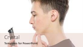  Presentation with razor - Slides featuring teenage-boy-holds-a-razor background and a lemonade colored foreground