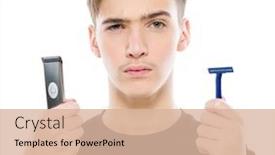  Presentation with shave - Presentation featuring teenage-boy-holds-a-razor background and a lemonade colored foreground