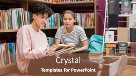  Presentation with open book page - Theme enhanced with teenage-boy-in-casualwear-holding background and a coral colored foreground