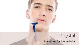  Presentation with razor - Presentation with teenage-boy-is-shaving background and a lemonade colored foreground