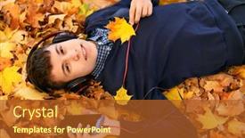  Presentation with music headphones - Presentation with teenage-boy-listens-to-music background and a red colored foreground