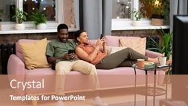  Presentation with african ethnicity - Presentation design featuring teenage-boy-of-african-ethnicity background and a coral colored foreground