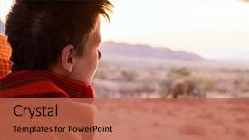  Presentation with war video game - PPT layouts with teenage boy safari covered warm blanket outdoors beautiful morning safari game drive background and a red colored foreground