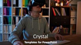  Presentation with teenage - PPT theme with boy spending night playing videogames background and a wine colored foreground