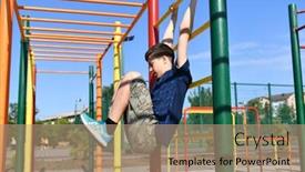  Presentation with physical exercises - Presentation with teenage-boy-trains background and a coral colored foreground