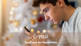  Presentation with mobile home - Audience pleasing slides consisting of teenage-boy-using-mobile-device backdrop and a coral colored foreground