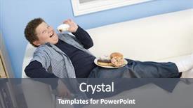  Presentation with television watching - Slide deck featuring teenage boy watching television background and a dark gray colored foreground