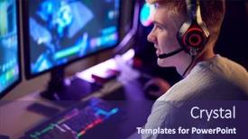  Presentation with gaming - Amazing slides having teenage-boy-wearing-headset-gaming backdrop and a violet colored foreground