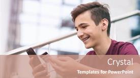  Presentation with credit card - Theme enhanced with teenage-boy-with-a-credit background and a coral colored foreground