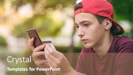  Presentation with credit card - Theme having teenage-boy-with-a-credit background and a coral colored foreground