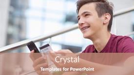  Presentation with purchasing - Cool new theme with teenage-boy-with-a-credit backdrop and a coral colored foreground