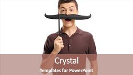  Presentation with teenage suicide - Theme with teenage boy with fake moustaches background and a coral colored foreground