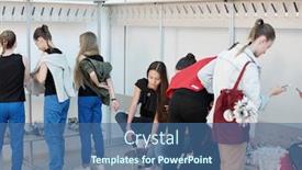  Presentation with dress shoes - Theme featuring teenage-cheerleading-girls-in-casual background and a ocean colored foreground