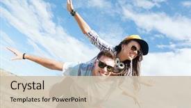  Presentation with teenage - Presentation theme with puzzle - problem solving person holding background and a lemonade colored foreground