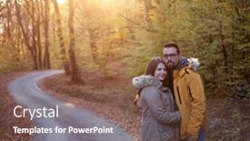  Presentation with sharing love - PPT theme with teenage-couple-in-love-sharing background and a violet colored foreground