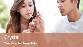  Presentation with teenage - Slides having teenage couple smoking background and a coral colored foreground