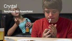 Presentation with drug abuse - Presentation enhanced with teenage couple taking drugs background and a gray colored foreground