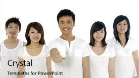  Presentation with work life balance health - Beautiful presentation theme featuring teenage drinking - healthy life series focus backdrop and a  colored foreground