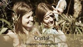  Presentation with baby girls christening - Colorful slide deck enhanced with teenage fashion - happy young girls outdoor backdrop and a  colored foreground