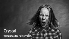  Presentation with angry teen - Beautiful presentation design featuring teenage feelings - portrait of angry teen girl backdrop and a dark gray colored foreground
