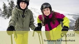 Presentation with skiing - Beautiful slide deck featuring fresh walnuts in a basket in autumn backdrop and a tawny brown colored foreground