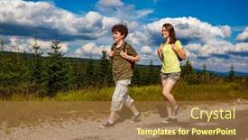  Presentation with teenage girl - Beautiful presentation featuring teenage-girl-and-boy-walking backdrop and a coral colored foreground