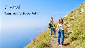  Presentation with trail - Theme enhanced with teenage-girl-and-her-father background and a light blue colored foreground