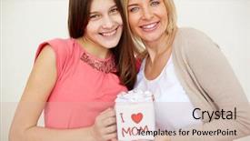  Presentation with mom and newborn - Presentation consisting of teenage girl and her mom background and a soft green colored foreground