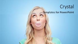  Presentation with chewing gum - Audience pleasing presentation theme consisting of teenage girl chewing gum backdrop and a light blue colored foreground