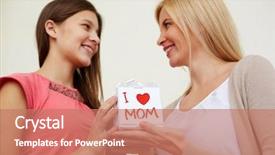  Presentation with mom - Slide deck enhanced with teenage girl congratulating her mom on special occasion background and a coral colored foreground