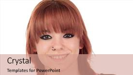  Presentation with black girl sexy fashionable mulatto - Slide set enhanced with teenage girl dressed in black with a piercing isolated on white background background and a coral colored foreground