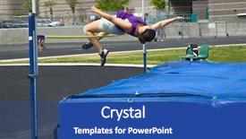  Presentation with high jump - Presentation theme enhanced with teenage girl during high jump background and a ocean colored foreground