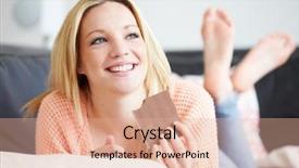  Presentation with teenage girl - Beautiful slide deck featuring candy bars - teenage girl eating bar backdrop and a lemonade colored foreground