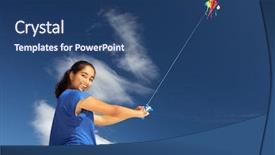  Presentation with teenage girl - PPT layouts consisting of teenage girl flying a kite background and a  colored foreground