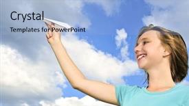  Presentation with santa claus holding scroll paper - Presentation theme having teenage girl holding a paper background and a light blue colored foreground