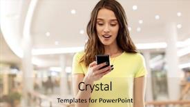  Presentation with people mall - Slide set consisting of technology and people concept - smiling background and a lemonade colored foreground