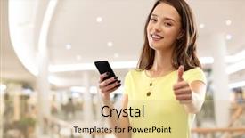  Presentation with teenage love - Slide set having technology and people concept - smiling background and a lemonade colored foreground