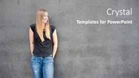  Presentation with teenage girl - Presentation with teenage-girl-in-front background and a gray colored foreground