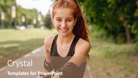  Presentation with roller skating - PPT layouts featuring teenage-girl-in-sportswear-roller background and a coral colored foreground