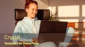  Presentation with social networks - Presentation having teenage-girl-is-resting-watching background and a tawny brown colored foreground