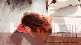  Presentation with domestic abuse - Presentation theme with teenage-girl-is-worried background and a tawny brown colored foreground