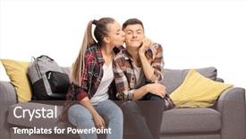  Presentation with girl teens - Amazing presentation having teenage girl kissing a boy backdrop and a violet colored foreground