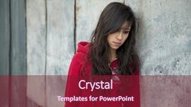  Presentation with teenage girl - PPT layouts with teens depression - teenage girl leaning against grunge background and a violet colored foreground