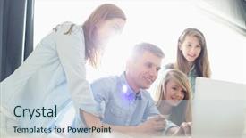  Presentation with parents and teachers - Cool new slides with teenage girl mother - happy parents with daughters using backdrop and a  colored foreground