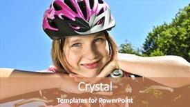  Presentation with teenage girl - Audience pleasing slide deck consisting of teenage girl on a bicycle backdrop and a  colored foreground
